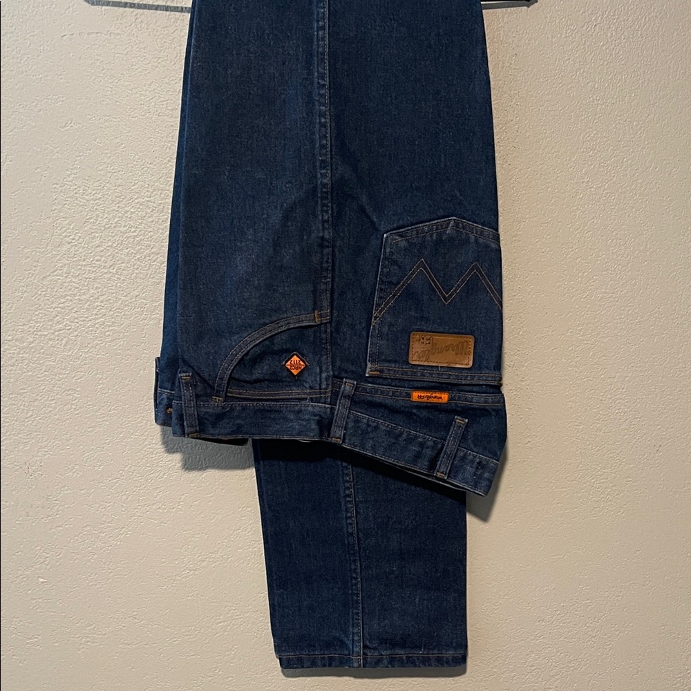 Wrangler Dark Blue Flame Retardant Relaxed Jeans